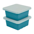 ECR4Kids Square Bin with Lid Storage Containers Turquoise 2-Pack