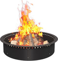36 Inch Smokeless Fire Pit Ring Insert Outdoor Heavy Duty Metal Steel DIY Firepit Rim Liner Round Campfire Rings for Outside Wood Burning Above or In-Ground Black