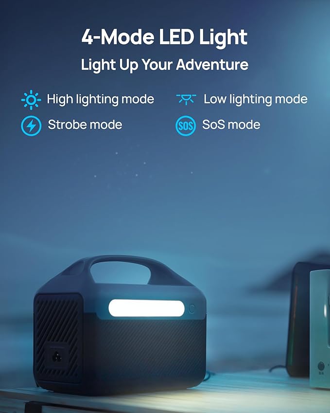 DaranEner Portable Power Station 60000mAh 192Wh LiFePO4 Battery Backup w/2 300W (Surge 600W) AC Outlets 2H Fast Charging Power Bank for Hurricane Emergency/Home/Outdoor Camping/RVs Use
