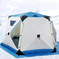 Winter Fishing Tent Fishing Tent pop up ice Fishing shelter with Stove Jack and Floor Portable ice Fishing Tent 420d Insulated Layer ice shanty Hexagon ice Huts White