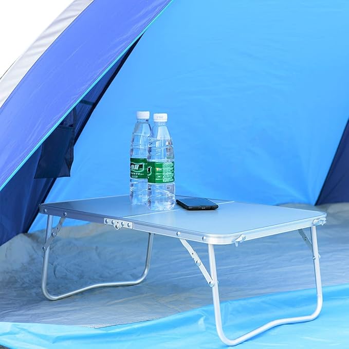 Blue Medium Beach Tent Sun Shelter for 2-3 Person Summer Vacation | Easy Setup Outdoors Canopy Cabana with Carry Bag Travel Family Weekend Holiday