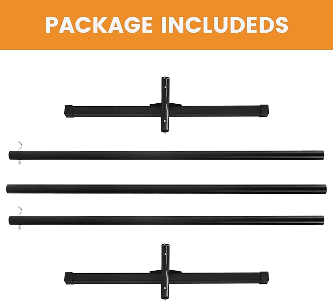 Lazy Daze Hammocks Portable 2 Person Heavy Duty Steel 12 FT Hammock Stand with Hooks and Chains for Outside Patio Backyard 450 Pounds Capacity Black