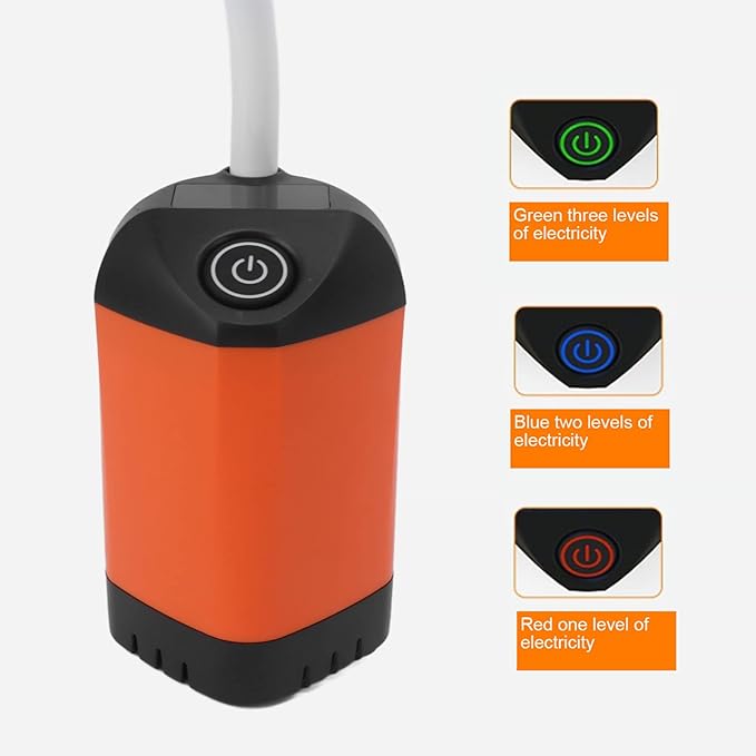 Rechargeable Portable Camping Shower 3 Speed Outdoor Shower Pump(Orange)