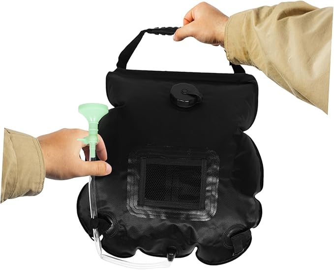 POPETPOP Solar Shower Bag for Camping Portable Outdoor Shower with Removable Hose for Hiking Beach and Travel Sustainable Solar Heating
