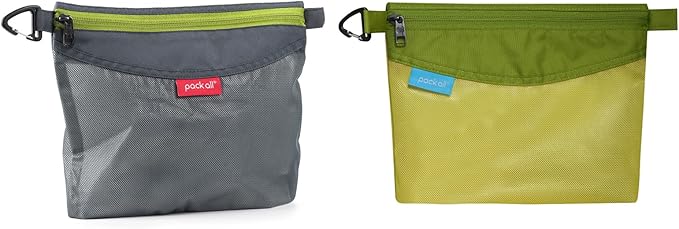 pack all Bundle | 1 Zipper Pouch (M Grey) &amp 1 Zipper Pouch (M Green)