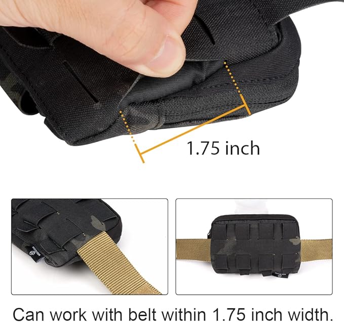 Tactical MOLLE Admin Panel Pouch Small Chest Pouch for Tactical Bag JPC2.0 AVS CPC with MOLLE System 500D Nylon