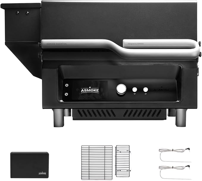 ASMOKE Smoker Guga’s Pick | Smart Portable Pellet Grill with 5 LCD Screen 8-in-1 BBQ 8H Battery Wi-Fi Control 271 sq.in ASCA Steam Tech PIN Precision Temp Fit for Camping Family Outdoor Cooking