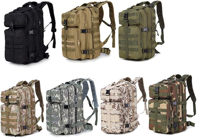 Outdoor Sports Pack Hiking Bag Tactical Rucksack Camo Knapsack Combat Camouflage Tactical 35L Molle Backpack - Green