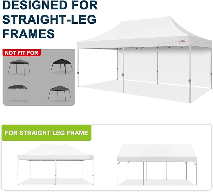 MASTERCANOPY 10x20ft Canopy SunWall Instant Canopy SideWall for Pop Up Canopy Tent Gazebos UV Protection Sidewall Only Spliceable (1 Pack White)