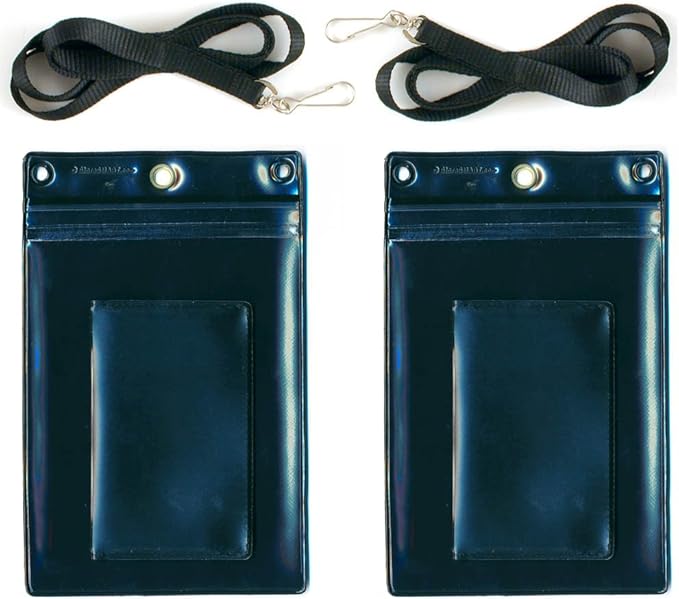 StoreSMART - Fisherman &amp Boating Wallet Set - 2 Plastic Zippered Wallets w/Lanyards 2 Plastic Folding Card Holders