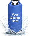 Custom Waterproof Dry Bags - Personalized 5L/10L/20L/30L Floating Lightweight Bags for Kayaking/Fishing/Camping Customizable with Club Logo (Multiple Colors) (Dark blue)