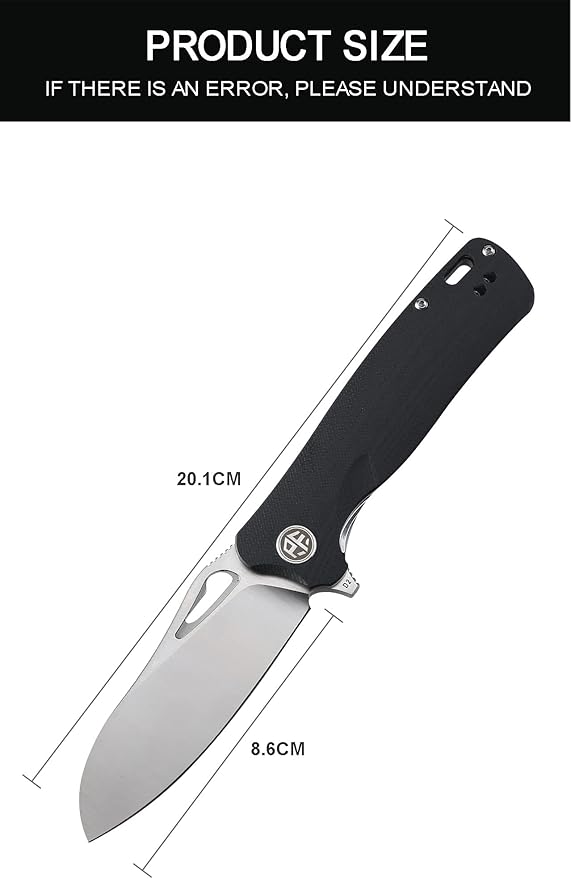 Petrified fish PF868 Bunta3.35 D2 Satin Blade146g G10 Handle Flipper Folding knife (Black G10 Satin)