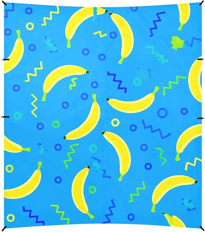 Beach Canopy with Windproof Ropes &amp Sandbags Beach Tent Sun Shade Sun Shelter for Camping Trips Fishing Backyard Fun or Picnics Banana