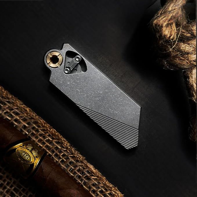 PICHI G9 Titanium Utility KnifeLightweight Pocket Utility KnifeEDC Pocket KnivesCNC Unibody Quick Change BladeButton Lockfor Men Women Outdoor HikingCampingwith 2 Replaceable Blades