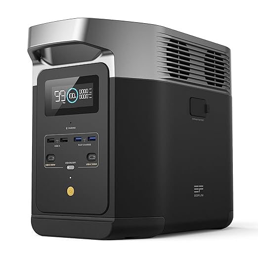 EF ECOFLOW Portable Power Station DELTA 2 1024Wh LiFePO4 (LFP) Battery 1800W AC/100W USB-C Output Solar Generator(Solar Panel Optional) for Home Backup Power Camping &amp RVs
