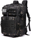 50L Sturdy Nylon Waterproof Fishing Hunting Backpack Outdoor Military Rucksacks Tactical Sports Camping Hiking (Camo black)