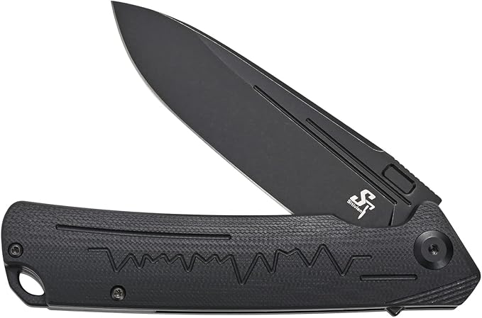 Sitivien ST136 Folding KnifeD2 BladeG10 Handle EDC Tool Knife for Outdoor Hiking Camping(Black)