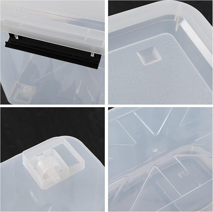 4-Pack Secure Latch Clear Plastic Storage Organizer Bins 70 L Heavy-Duty Container Boxes with Lids for Home Office and Garage