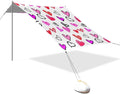 Beach Canopy with Windproof Ropes &amp Sandbags Beach Tent Sun Shade Sun Shelter for Camping Trips Fishing Backyard Fun or Picnics Heart