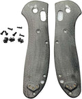 1 Pair Micarta Scales with 3 Sets Screws Fits for Griptilian 551 DIY Replacement Accessory(Black)