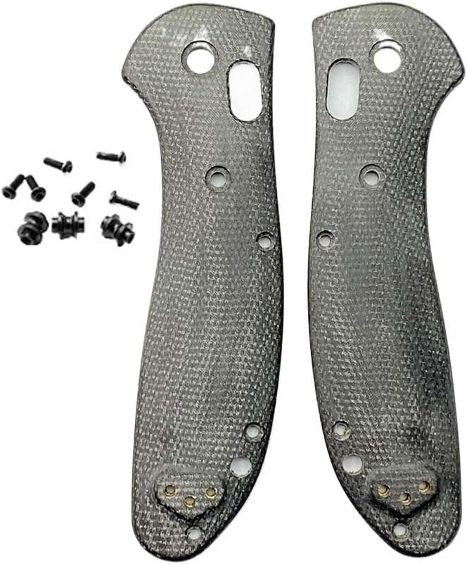 1 Pair Micarta Scales with 3 Sets Screws Fits for Griptilian 551 DIY Replacement Accessory(Black)