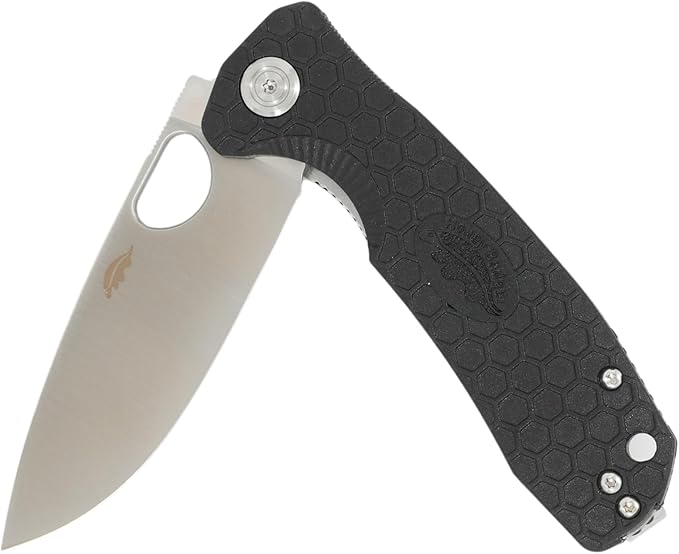 Honey Badger Large Pocket Knife EDC Drop Point Folding Utility Knife 3.6 Steel Blade Reversible Pocket Clip - (3.8oz) Drop Point Large Black D2 HB1008