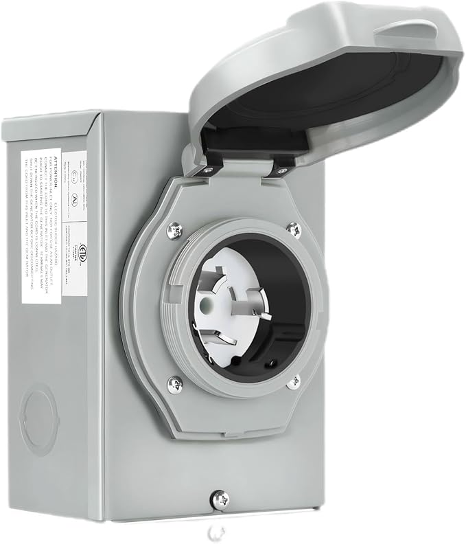 30 Amp Generator Inlet Box - NEMA L14-30P Power Inlet Box for 4 Prong Generator Cord 125/250V 7500W 30a Power - ETL Listed Weatherproof for Outdoor Use