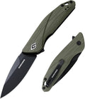 Folding Pocket Knife 3.54 D2 Steel Blade Durable G10 Handle with CNC Machined Grip Pocket Clip for Camping/Hiking/Hunting EDC