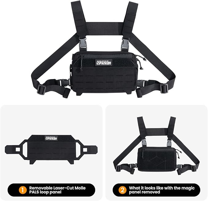 EXCELLENT ELITE SPANKER Tactical Chest Rig Pack EDC Chest Bag Molle Utility Chest Pouch for Outdoor Hunting Workouts Hiking