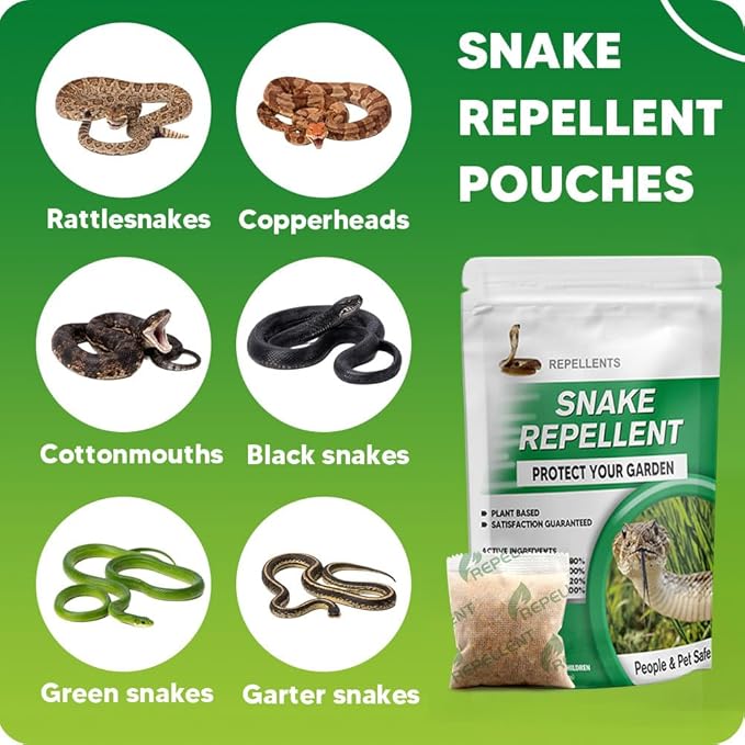 Snake Repellent for Yard Snake Deterrent Outdoor Snake Away Repellent for Garden/Lawn Backyard Snake Repellent Covers 120 Sq Ft Lasts Up to 60 Days 8Packs