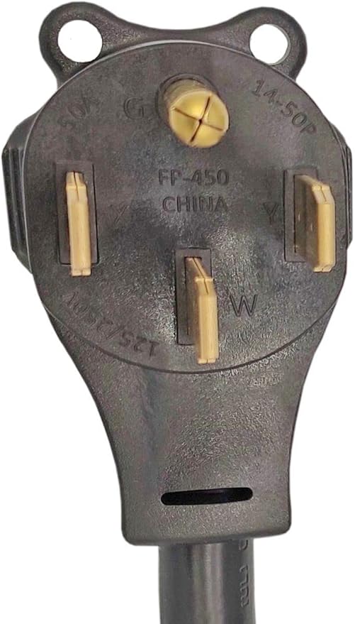 FC-145L62 Generator &amp RV Adapter Cord NEMA 14-50P to NEMA L6-20R Male 14-50P Generator or RV Plug to Female L6-20R Lock 3 Prong Receptacle Adapter Output Maximum 20Amp 250Volt