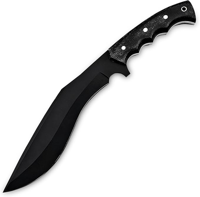 Poshland Handmade Kukri Knife with D2 Steel Blade Durable G10 Handle Premium Leather Sheath Ideal for Carving Hunting Outdoor Use and Gift for Adults