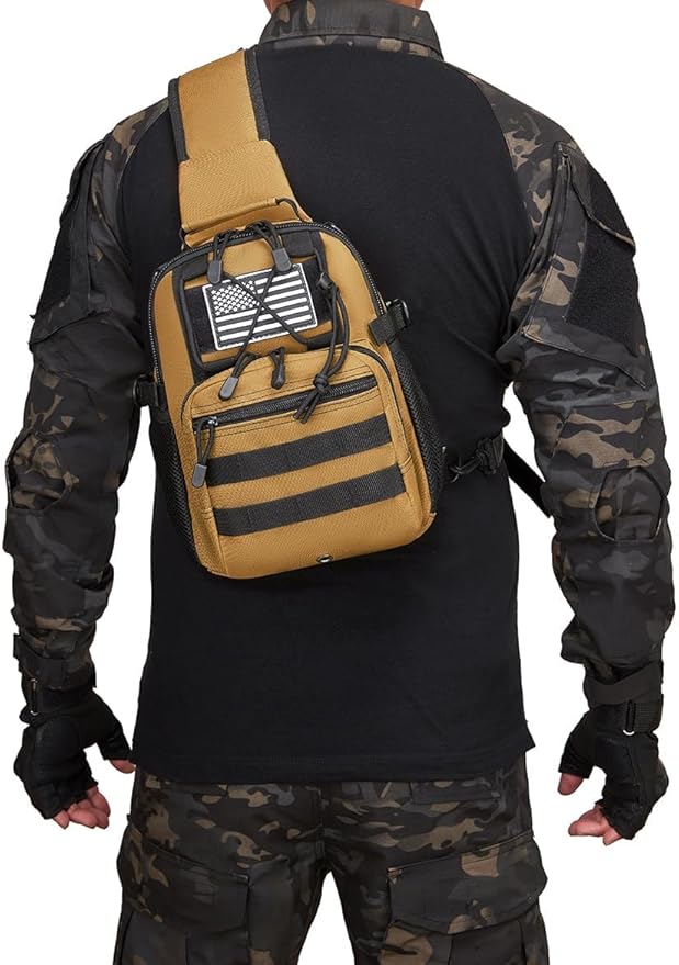 ATBP Small Tactical Holster Sling Backpack Accessories Shoulder Pouch Water Bottle &amp Radio Holder Crossbody Bag for Men