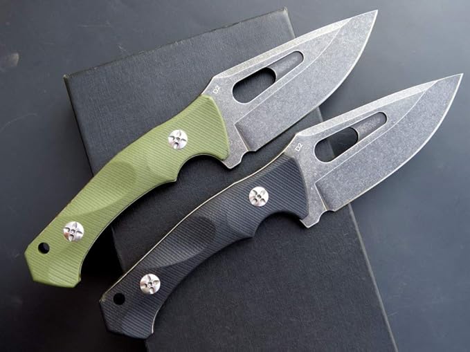 Eafengrow EF109 Fixed Blade Knife D2 Steel Blade G10 Handle Field Utility Knife with Kydex Sheath for Outdoor Camping Hiking (Green)
