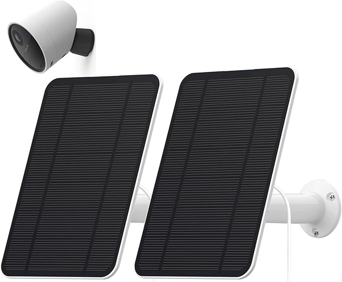4W Solar Panel Compatible with SimpliSafe Outdoor Camera Includes Secure Wall Mount IP65 Weatherproof13.1ft Power Cable (2)