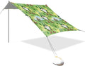 xigua St. Patrick's Day Gnome Beach Tent Sun Shelter with Carrying Bag - Silver Coated Oxford Fabric Beach Canopy for Beach Camping Fishing - Includes Windproof Ropes Sandbags &amp Stakes