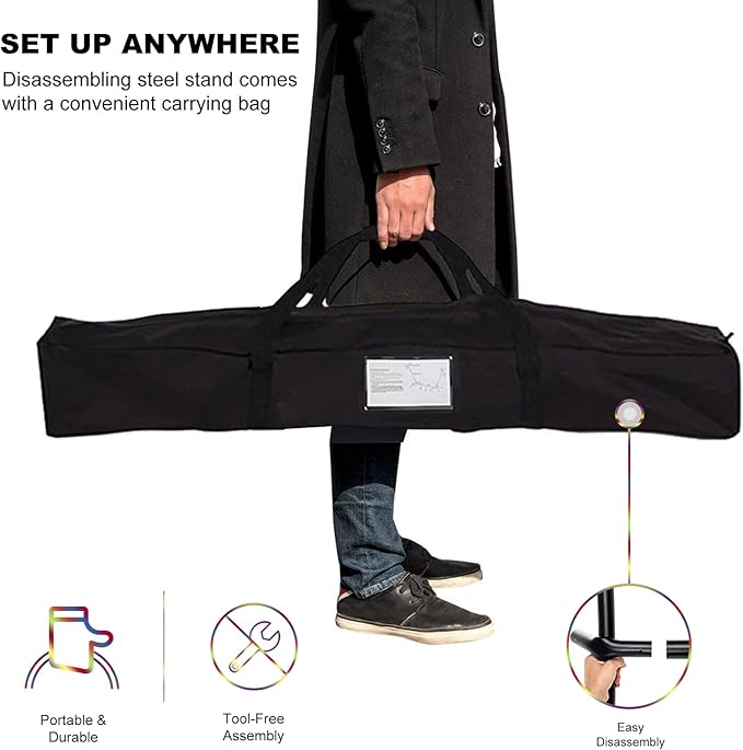 SZHLUX Double Hammock with Stand for Outside 450lb Capacity Steel Stand Premium Carry Bag Included and Two Anti Roll Balance Beam