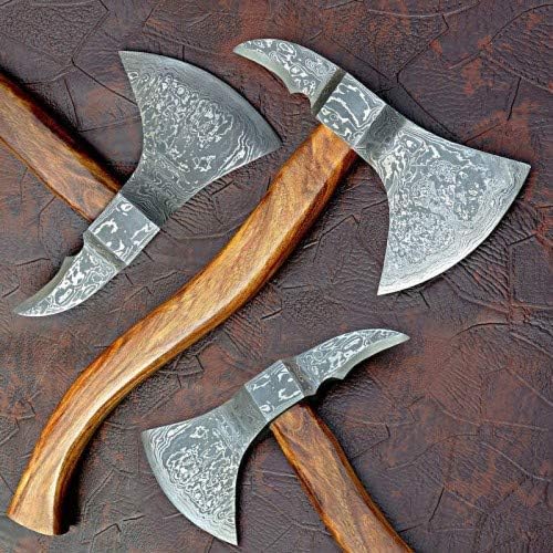 Axe Damascus Steel 20 Natural Wood Handle Axe/Hand Forged Woodsman Axe