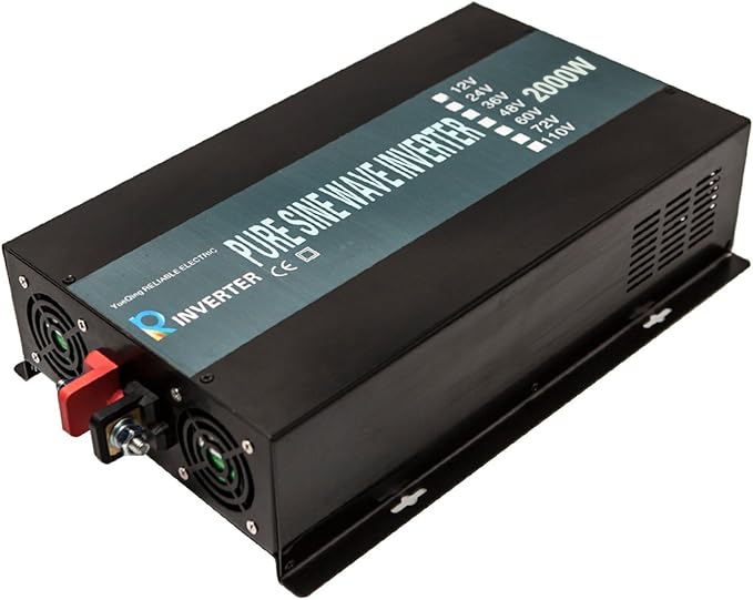 WZRELB Full Power Strong Capacity 2000W 12V Off Grid Pure Sine Wave Solar Power Inverter Black (RBP200012B1)