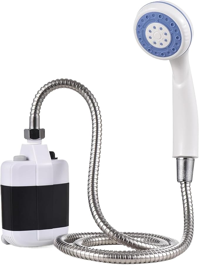 Portable Shower Camping Shower Pump USB Rechargeable Outdoor Waterproof Portable Pump with Head for Hiking Backpacking Travel Beach Pet