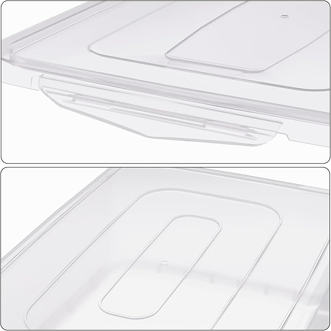 12 Packs Clear Storage Latching Boxes 16 Quart Plastic Storage Latching Bin with Lid