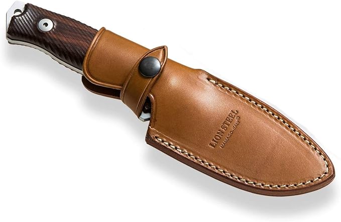 LionSTEEL M5 Fixed Blade Outdoor and Camp Knife – Sleipner Steel Blade Wood G10 or Micarta Handles Torx T8 Screws Sheath Included