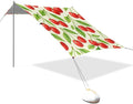 xigua Cherry Beach Tent Sun Shelter with Carrying Bag - Silver Coated Oxford Fabric Beach Canopy for Beach Camping Fishing - Includes Windproof Ropes Sandbags &amp Stakes
