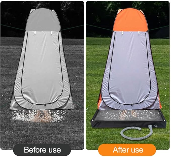 Portable Shower Pan with Drain Hose Foldable Shower Base Outdoor Tent Shower Tray for RV Outdoor Camping Shower Beach Pet Bath