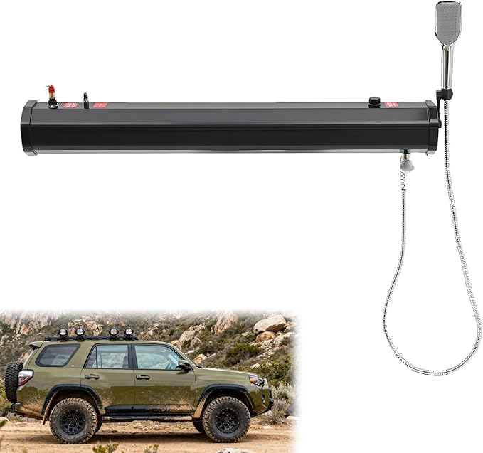 Roof Mounted Camping Truck ShowerPressurized Water TankRoof Rack Water Tank for Trucks SUVs and Off-Road Vehicles Perfect for Overlanding and Outdoor Activities 20L/5.28Gal