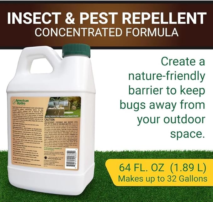 NatureShield Insect and Pest Repellent Outdoor Bug Repellent for Patio and Lawn Use with Irrigation Feeder System Pump or Hose End Sprayer 64 Fl Oz 4 Pack