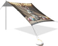 Beach Canopy with Windproof Ropes &amp Sandbags Beach Tent Sun Shade Sun Shelter for Camping Trips Fishing Backyard Fun or Picnics Happy Easter