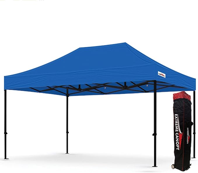 Flare Shade Heavy Duty Steel Pop Up Canopy Tent (Blue 10ft x 15ft)