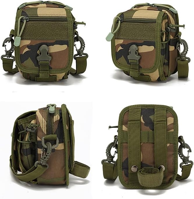 Outdoor Sports Hiking Sling Pack Camouflage Tactical Molle Shoulder Bag - Black