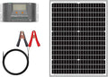 Newpowa 35Watts 12Volt Solar Panel Monocrystalline Off Grid Solar Charge Kit 35W 12V 10BB Solar Panel+10A MPPT Charge Controller+8ft Cord for Connecting Controller to Battery Alligator Clamp